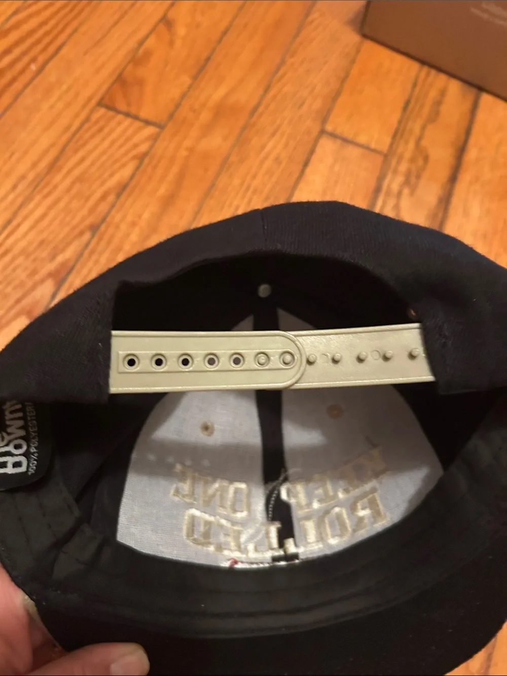 Keep One Rolled Embroidered Two-Tone Snapback Hat - Black/Tan